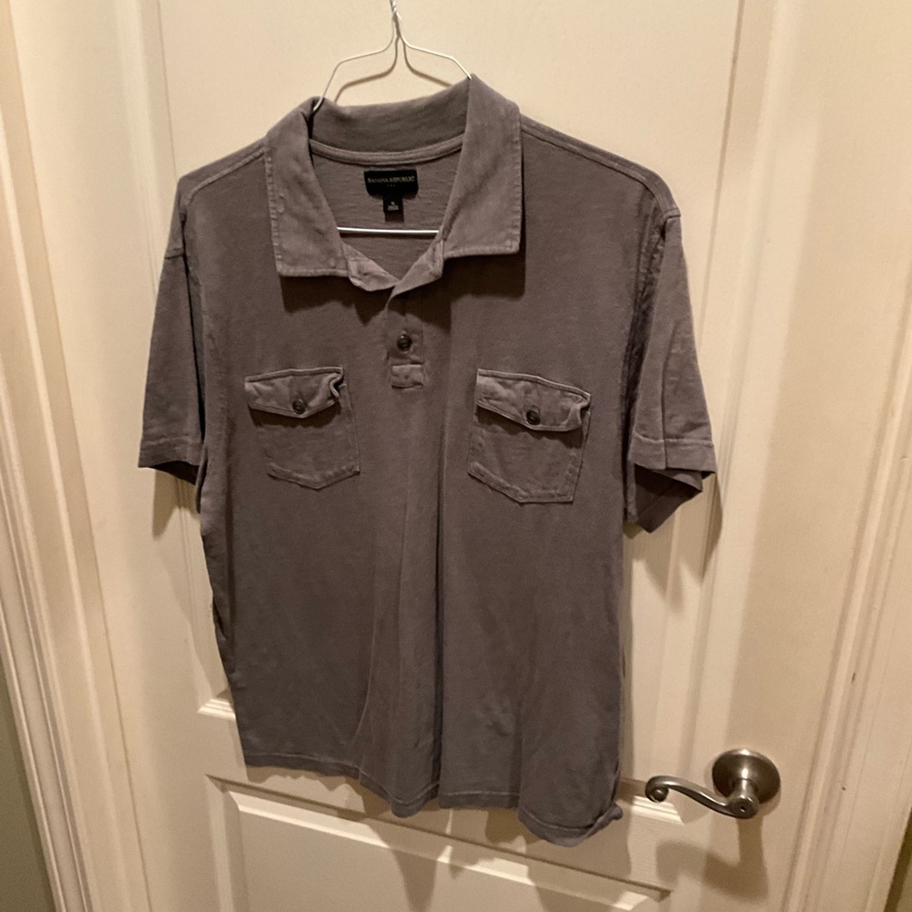 Banana Republic Charcoal Casual Button Down Shirt